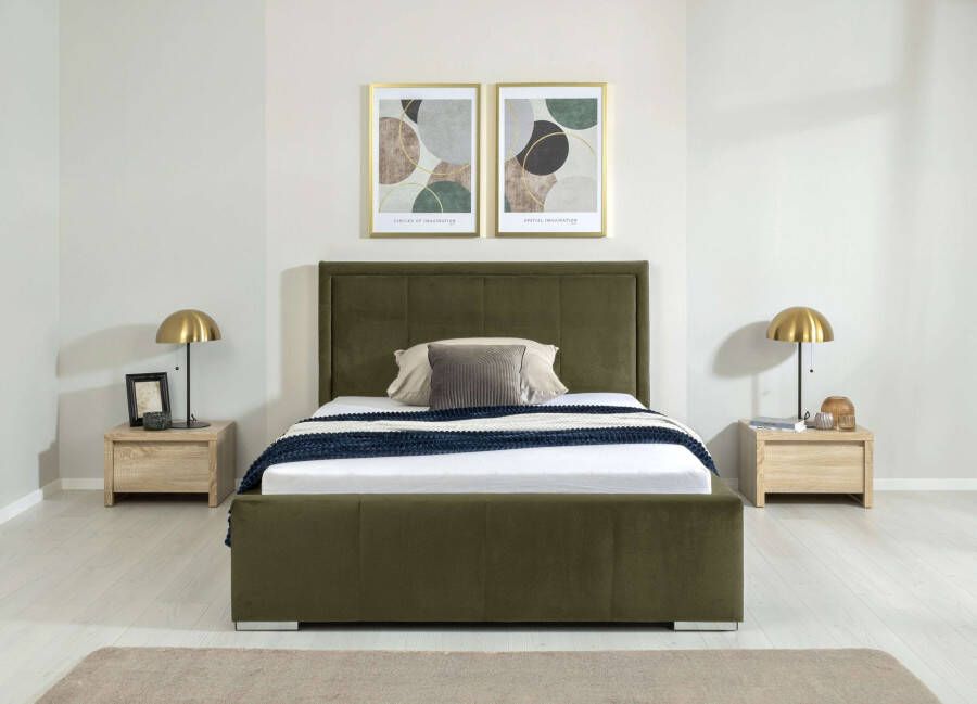 INOSIGN Gestoffeerd bed JALUNA optioneel met lattenbodem matras h2 of h3 en bedlade