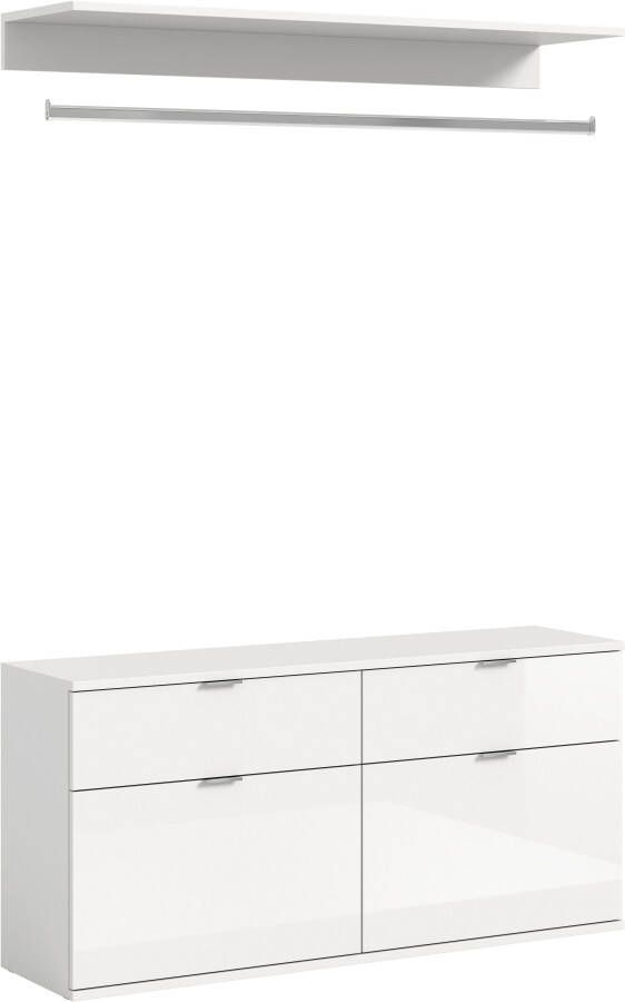 INOSIGN Halmeubelset Trondheim Breedte 121 cm bestaande uit Commode Kledingstang & Plank (3-delig)