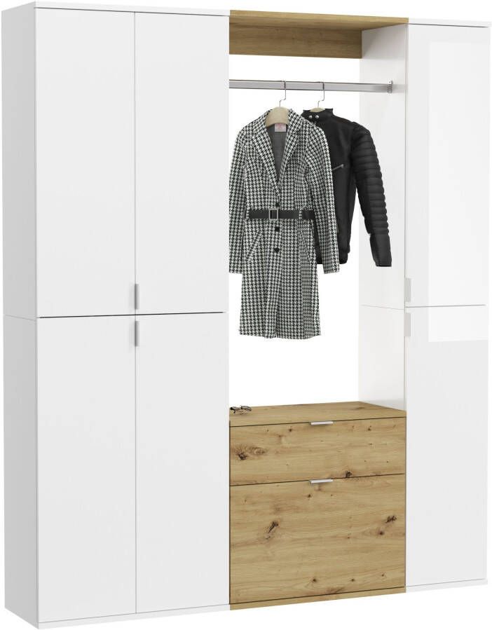 INOSIGN Halmeubelset Trondheim Breedte 152 cm 5-delig bestaande uit: 2x garderobekast 1 commode 1 kledingstang 1 legplank (set 4-delig)