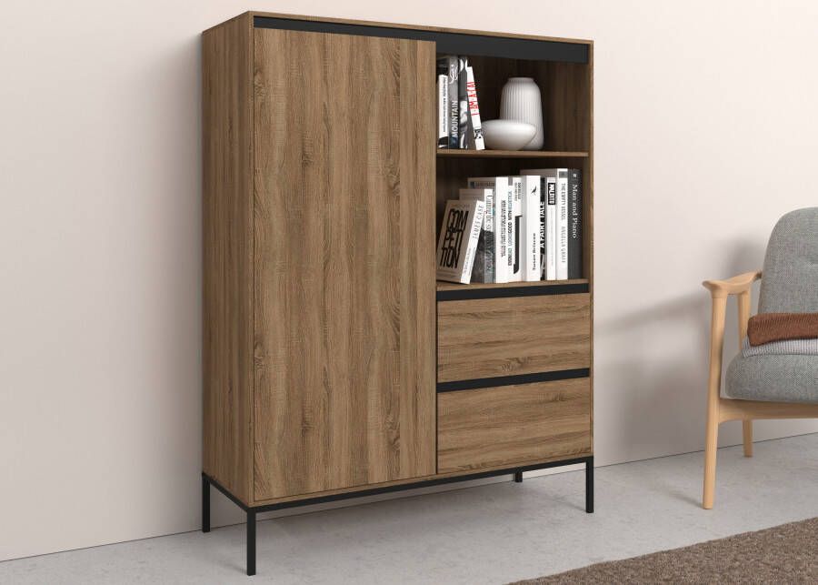 INOSIGN Highboard Bari Opbergkast met 2 lades en 3 planken breedte 90 cm