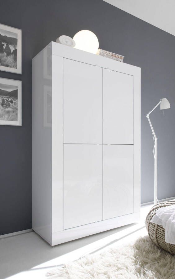 INOSIGN Highboard Basis hoogte 162 cm breedte 102 cm commode 4 deuren hoge commode Metalen handgreep moderne frame-uitstraling veel opbergruimte kleurkeuze