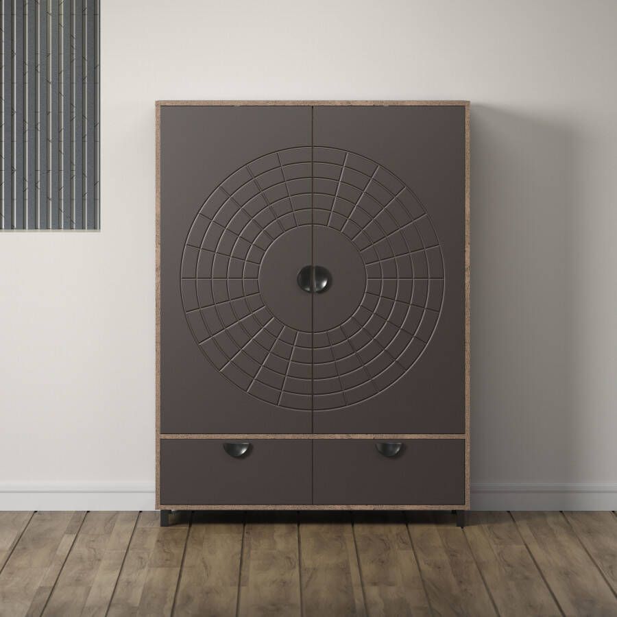 INOSIGN Highboard Fusion Opbergkast met bijzonder cirkelpatroon (B D H) 120 42 163 cm (1 stuk)