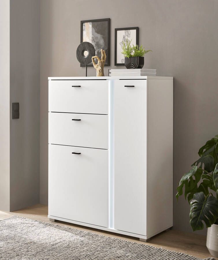 INOSIGN Highboard Long Island in moderne trendkleur inclusief verticale verlichting breedte 100 cm (1 stuk)
