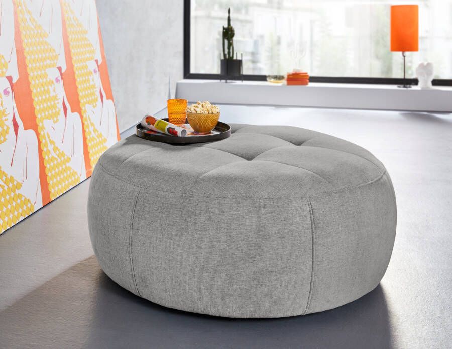 INOSIGN Hocker Lounis Ronde hocker in 2 afmetingen "soft clean" voor het gemakkelijk reinigen met water