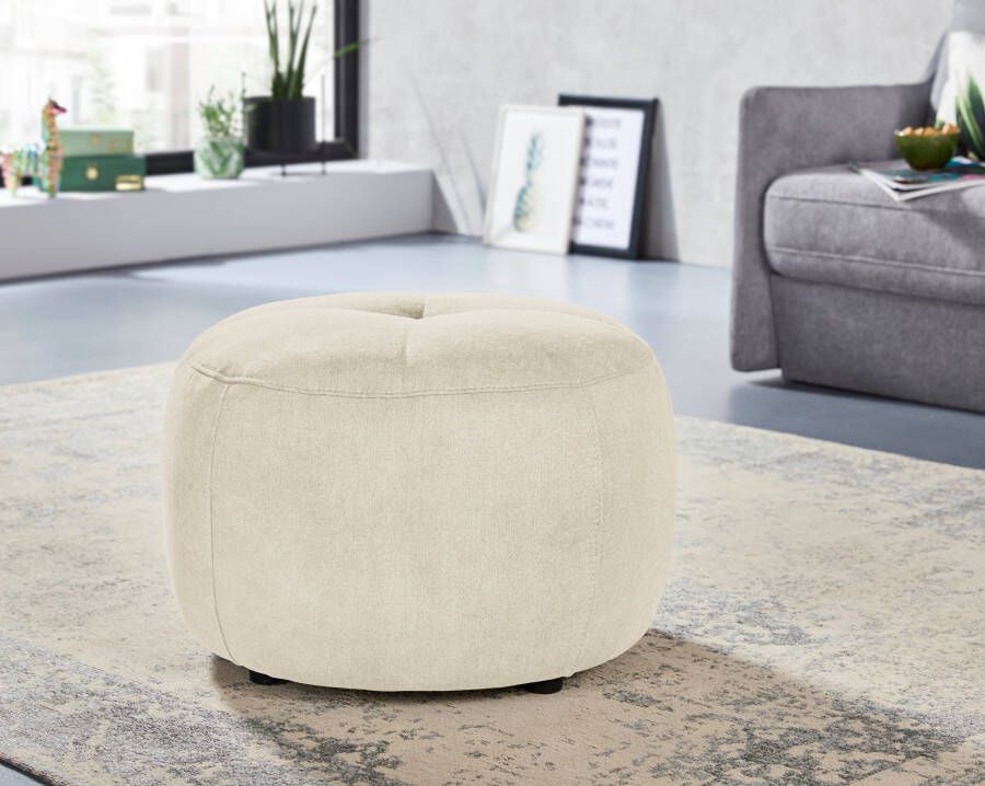 INOSIGN Hocker Lounis Ronde hocker in 2 afmetingen "soft clean" voor het gemakkelijk reinigen met water