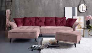 INOSIGN Hoekbank Charming met contrasterende rugkussens