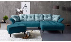 INOSIGN Hoekbank Charming met contrasterende rugkussens