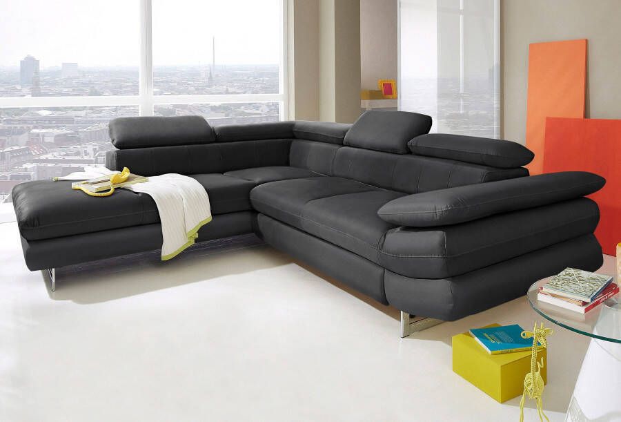 INOSIGN Hoekbank Solution L-vorm met arm- en hoofdbordverstelling optioneel met slaapfunctie