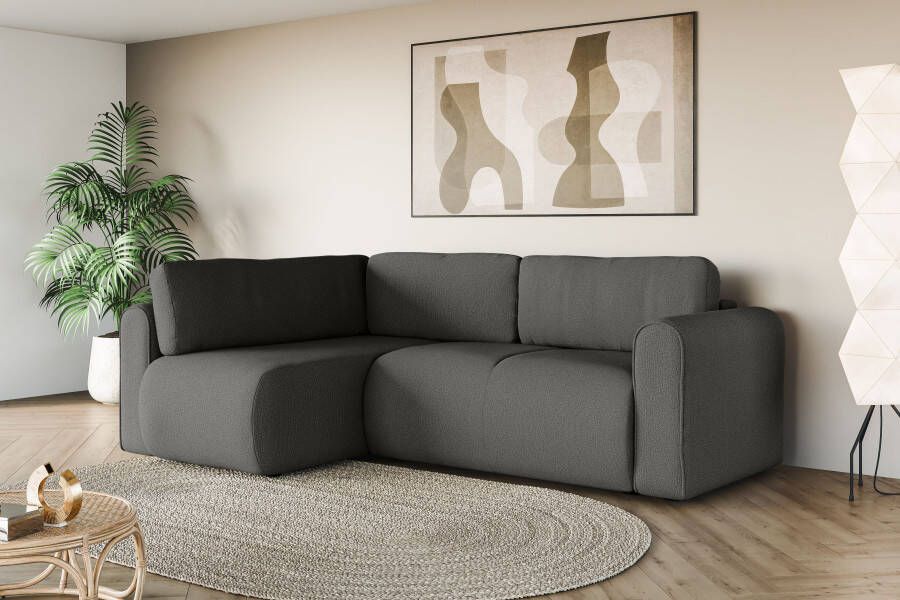 INOSIGN Hoekbank Zacharia optioneel met slaapfunctie BxDxH 250x166x86 cm L-vorm met golfondersteuning recamière aan beide zijden te monteren