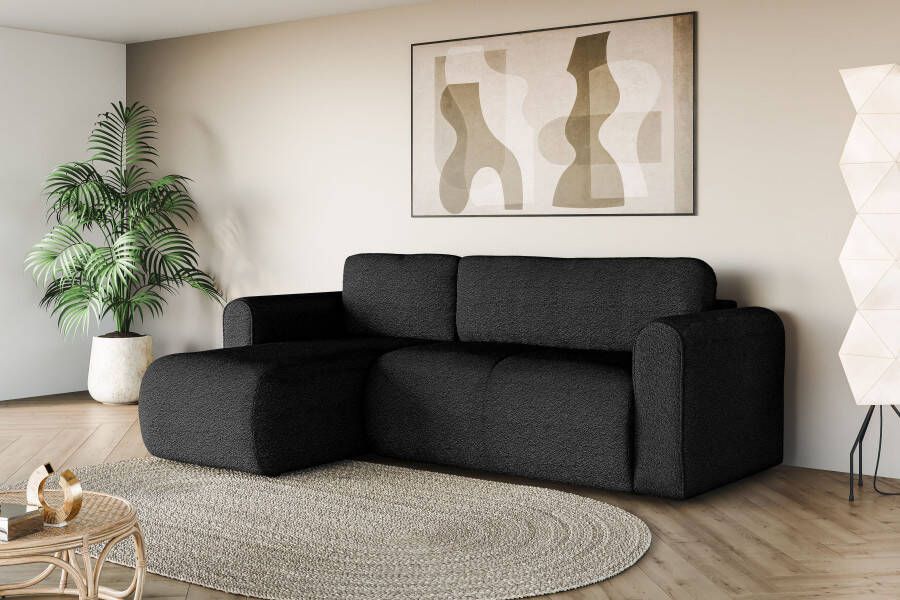 INOSIGN Hoekbank Zacharia optioneel met slaapfunctie BxDxH 250x166x86 cm L-vorm met golfondersteuning recamière aan beide zijden te monteren