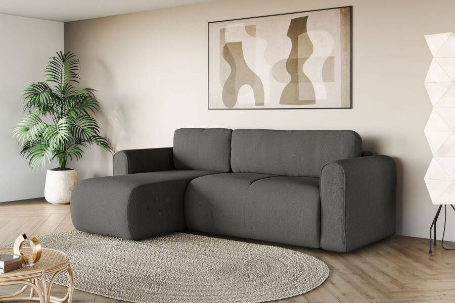 INOSIGN Hoekbank Zacharia optioneel met slaapfunctie BxDxH 250x166x86 cm L-vorm met golfondersteuning recamière aan beide zijden te monteren