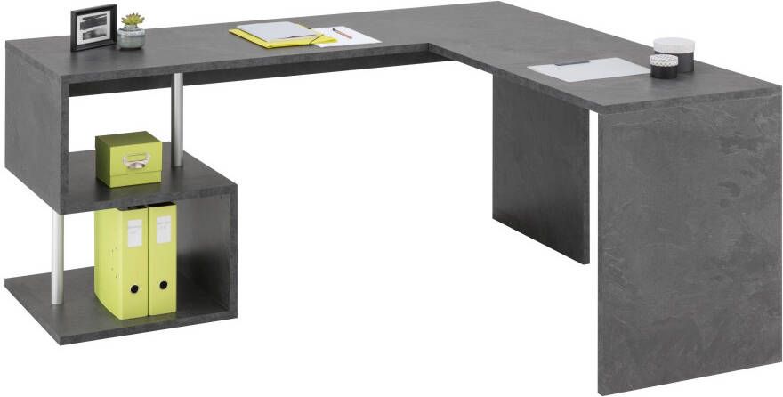 INOSIGN Hoekbureau Esse Bureau in modern design met of zonder monitorsteun breedte 180 160 cm made in italy