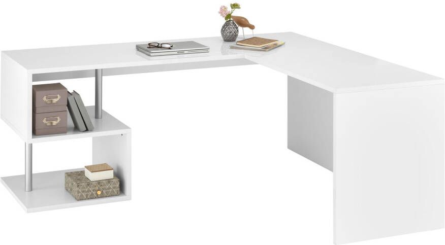 INOSIGN Hoekbureau Esse Bureau in modern design met of zonder monitorsteun breedte 180 160 cm made in italy