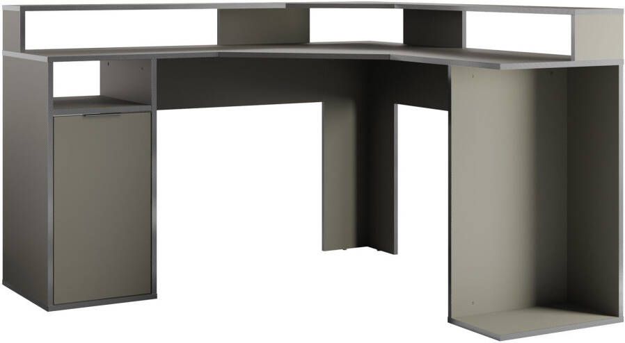 INOSIGN Hoekbureau Omaha Gamingtafel met deur towercompartiment en nis breedte 139 cm