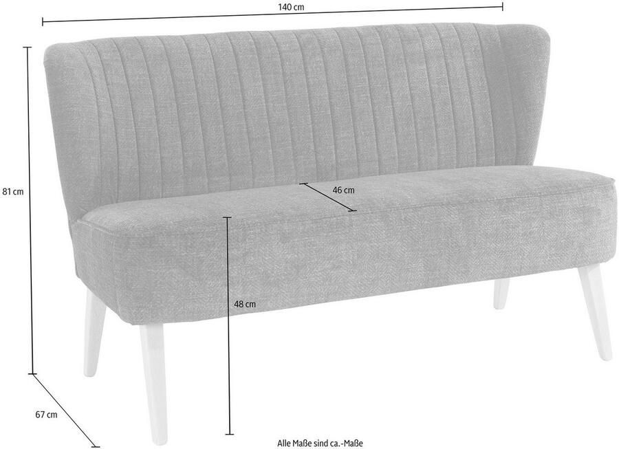 INOSIGN 2-zitsbank Campi comfortabele eetbank vrij plaatsbaar