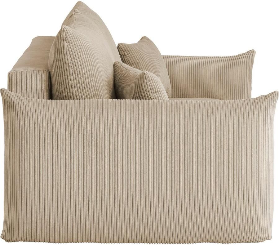 Home affaire 3-zitsbank MAVAS slaapbank met bedlade ca. 240 108 cm (ligoppervlak 212 145 cm) ribfluweel chenille structuur