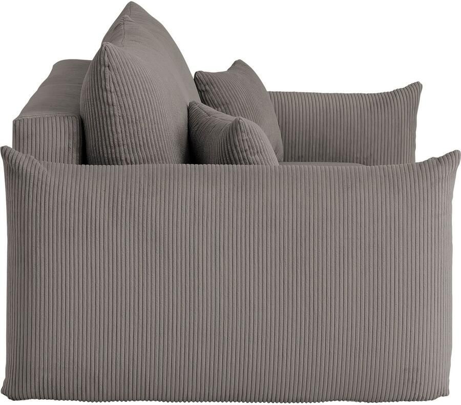 Home affaire 3-zitsbank MAVAS slaapbank met bedlade ca. 240 108 cm (ligoppervlak 212 145 cm) ribfluweel chenille structuur