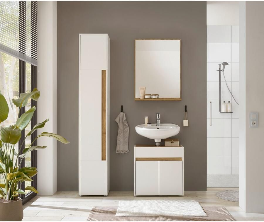 INOSIGN Badmeubelset CITY GIRON badkamer in tijdloos ontwerp 3-delige badkamer Badkasten en spiegels in twee kleuren beschikbaar veel opbergruimte (set 3 stuks)