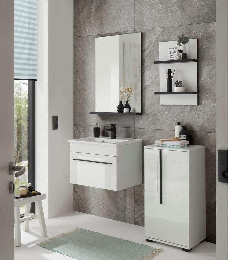 INOSIGN Wandplank Cantara badkamerrek in hoogglans wit wandplank in modern ontwerp