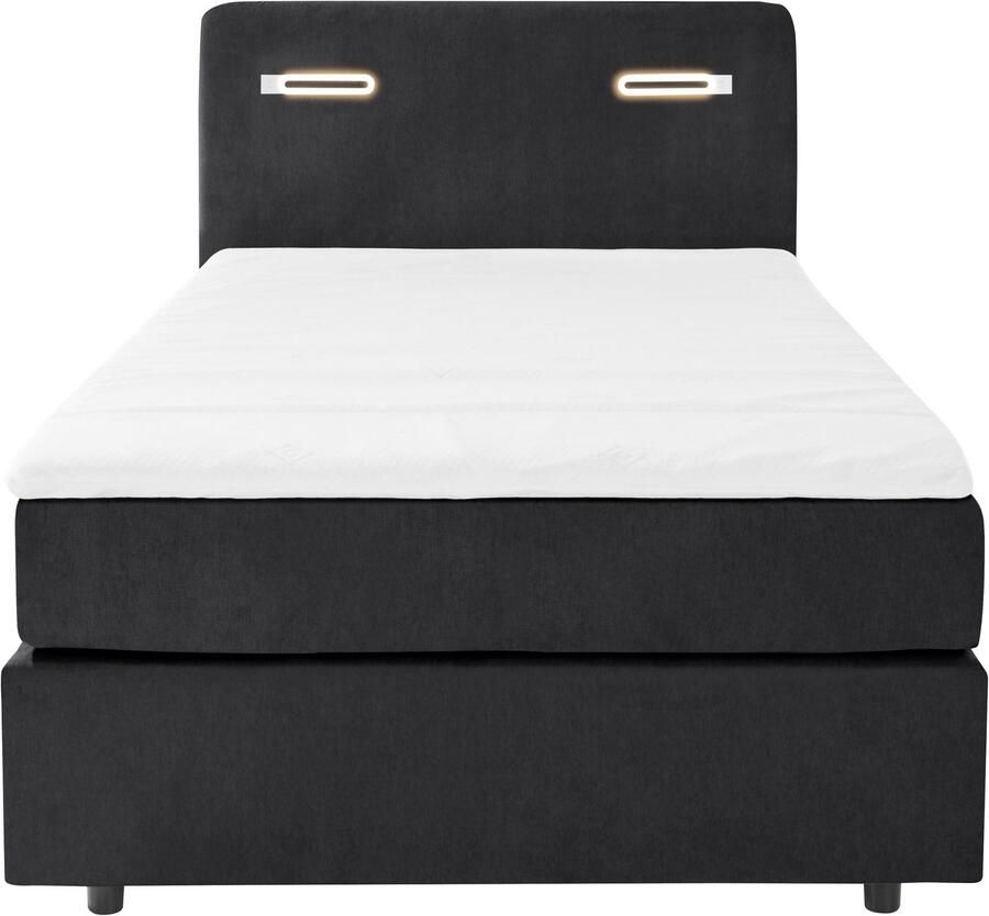 INOSIGN Boxspring Luan Laden ledverlichting en topmatras in breedte 120 cm en 180 cm