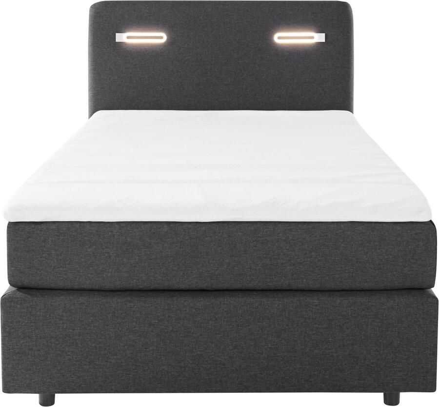 INOSIGN Boxspring Luan Laden ledverlichting en topmatras in breedte 120 cm en 180 cm