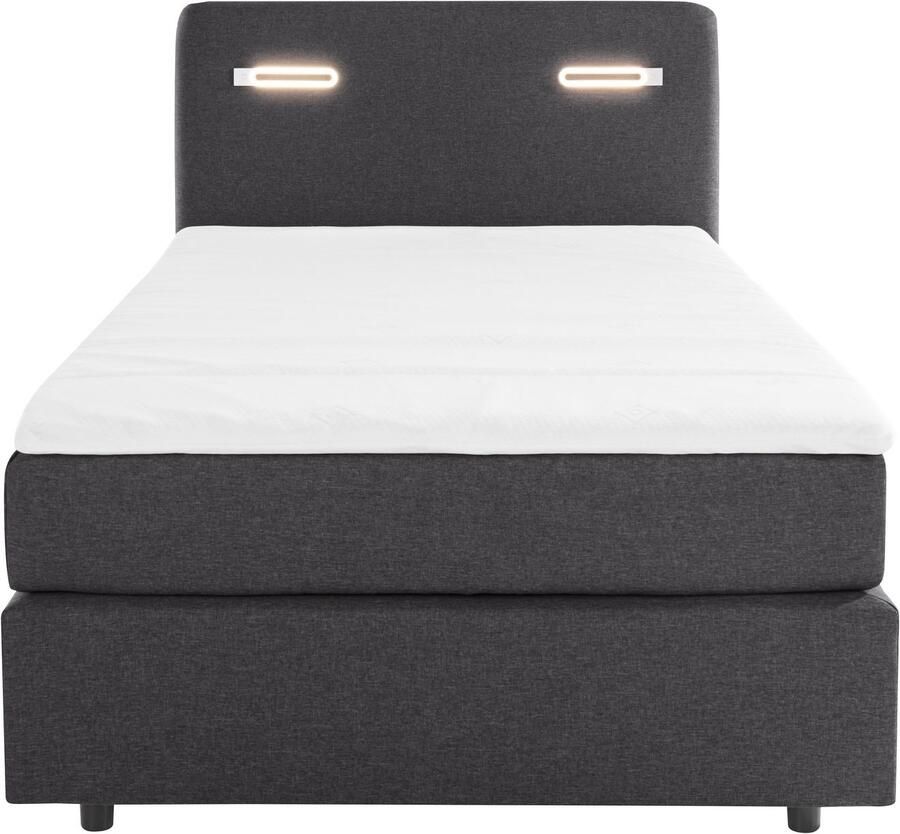 INOSIGN Boxspring Luan Laden ledverlichting en topmatras in breedte 120 cm en 180 cm