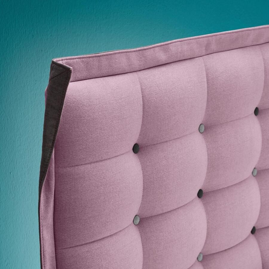 INOSIGN Boxspring Sagres Hoofdbord met 2-kleurige zachte bies en tweekleurige knopen