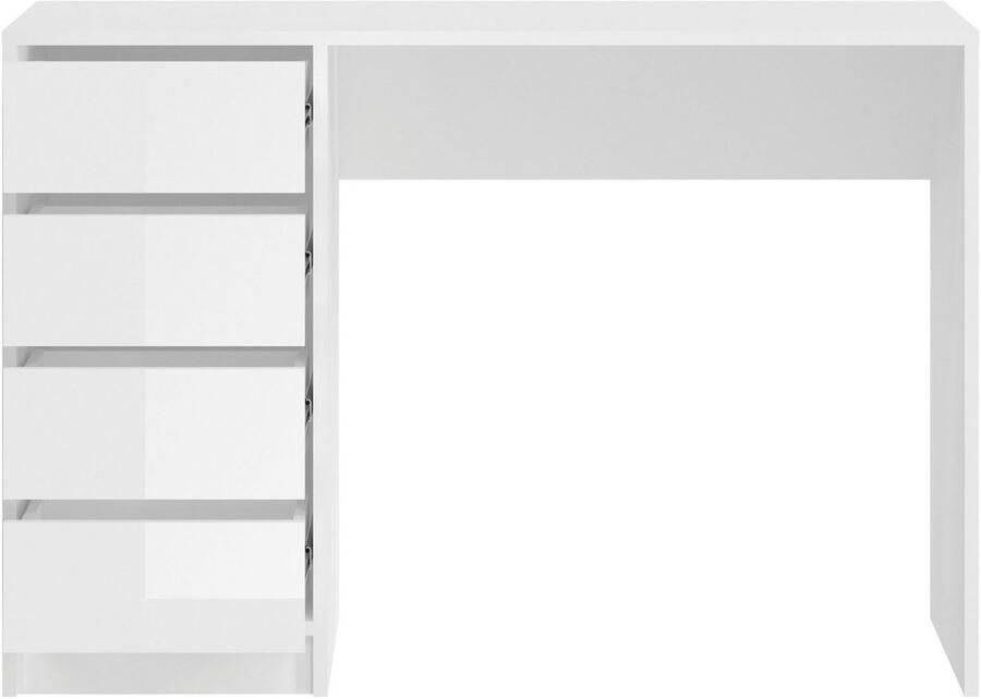 INOSIGN Bureau Pisa breedte 110 cm 4 lades hoogglans ladefront greeploze uitstraling individueel inzetbaar kaptafel thuiskantoor