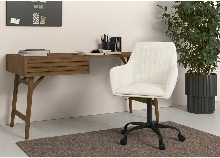 INOSIGN Bureaustoel Perry2 elegante fluwelen stoel zwart draaikruis bekleding in lengtestiksel-uitstraling