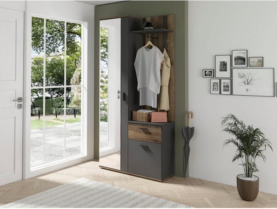 INOSIGN Compact kapstokmeubel Jakob met grote spiegel en planchet breedte 97 cm