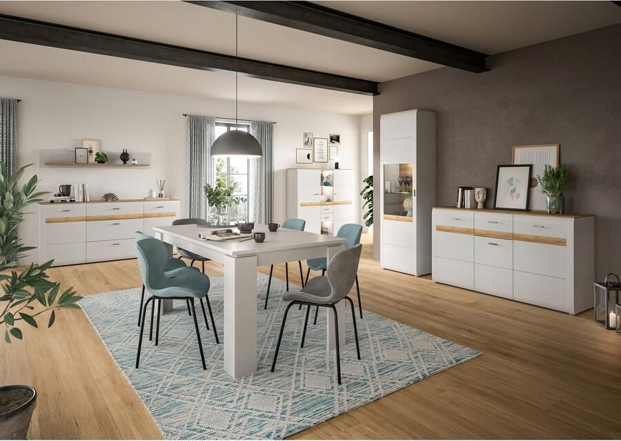 INOSIGN Dressoir Aska Breedte 150 cm Metalen grepen 3 Deuren 1 Lade 2 Planken (1 stuk)