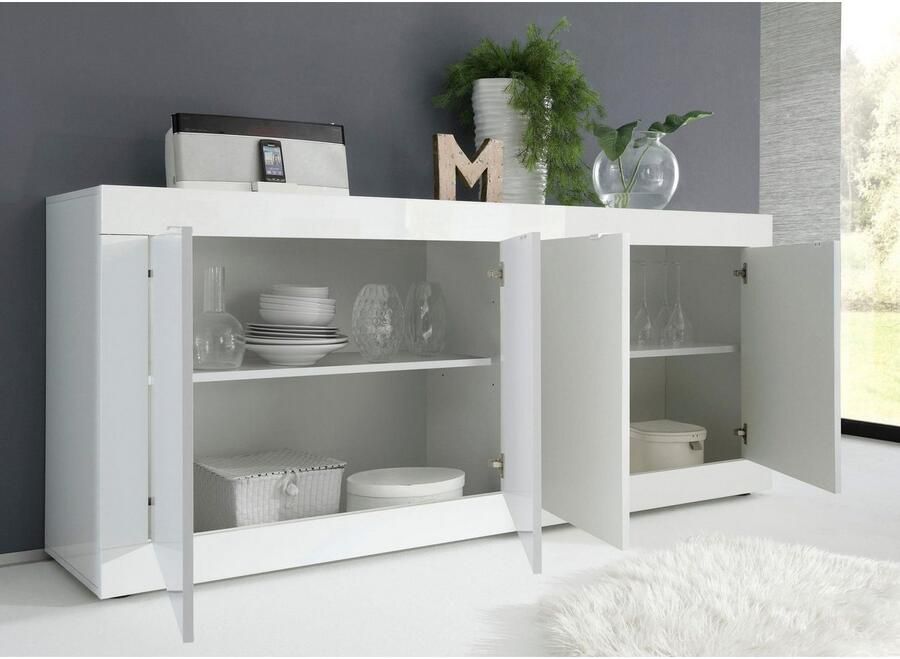 INOSIGN Dressoir Basis breedte 207 cm commode 4 deuren dressoir Metalen handgreep moderne frame-uitstraling veel opbergruimte kleurkeuze