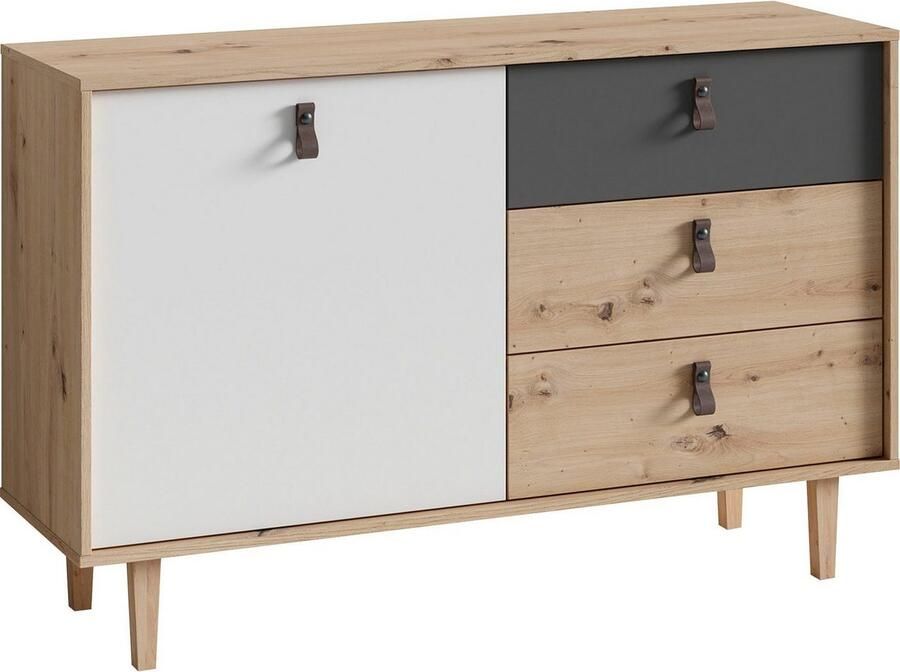 INOSIGN Dressoir Bill commode in 120 cm en 180 cm breed met massief houten poten