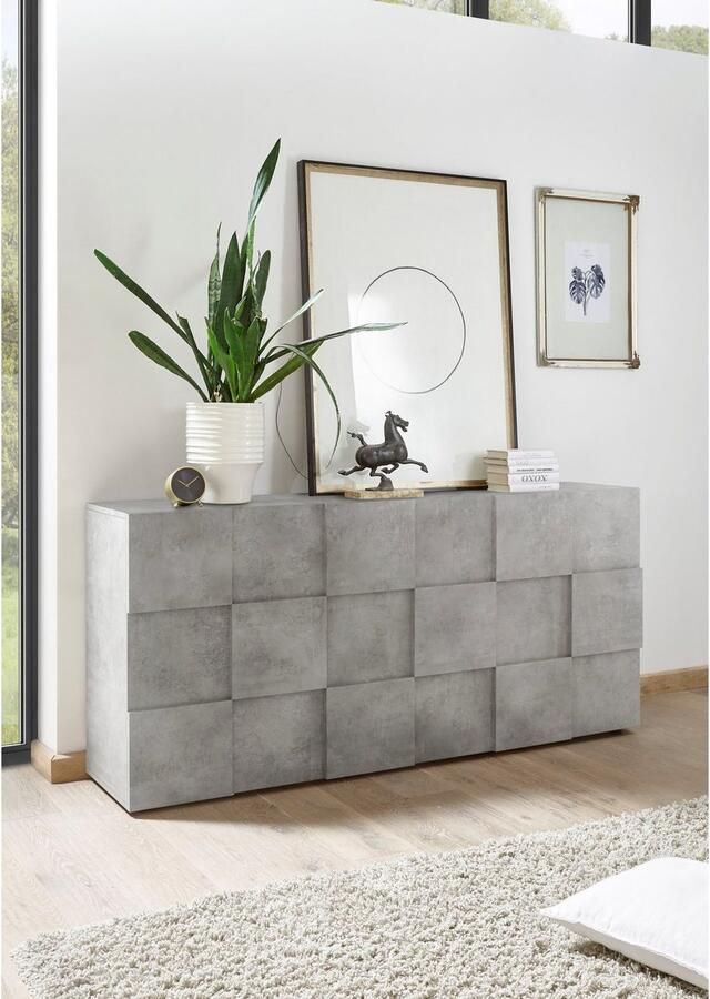 INOSIGN Dressoir Dama Breedte 181 Commode 3 deuren Dressoir Front in 3D-uiterlijk veel opbergruimte verschillende kleuren