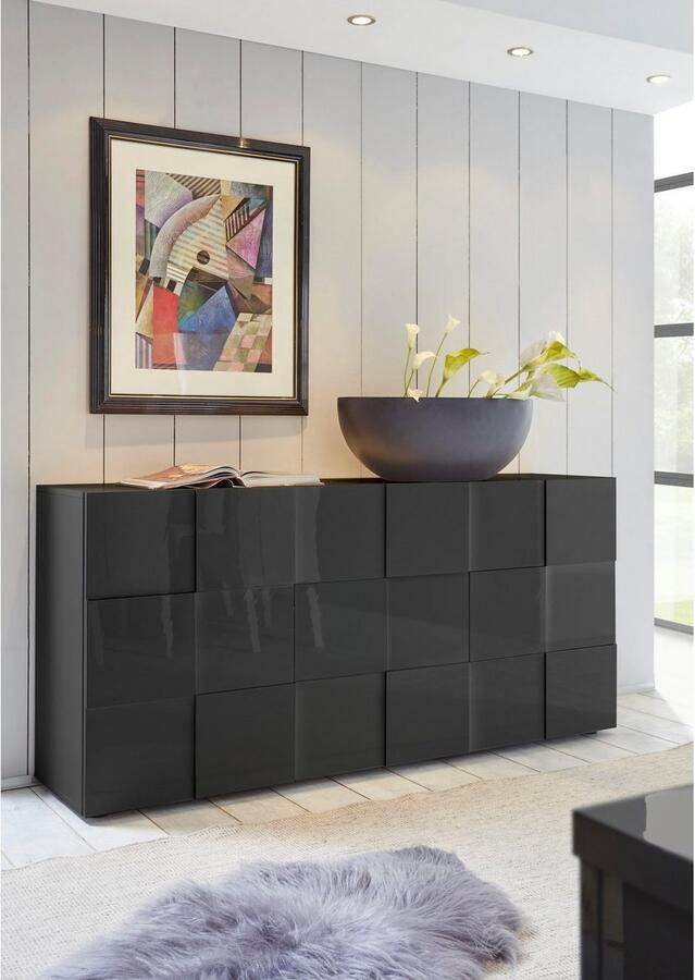 INOSIGN Dressoir Dama Breedte 181 Commode 3 deuren Dressoir Front in 3D-uiterlijk veel opbergruimte verschillende kleuren