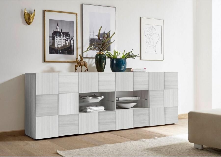 INOSIGN Dressoir Dama Breedte 241 Commode 2 deuren en 4 lades Dressoir Front in 3D-uiterlijk veel opbergruimte verschillende kleuren