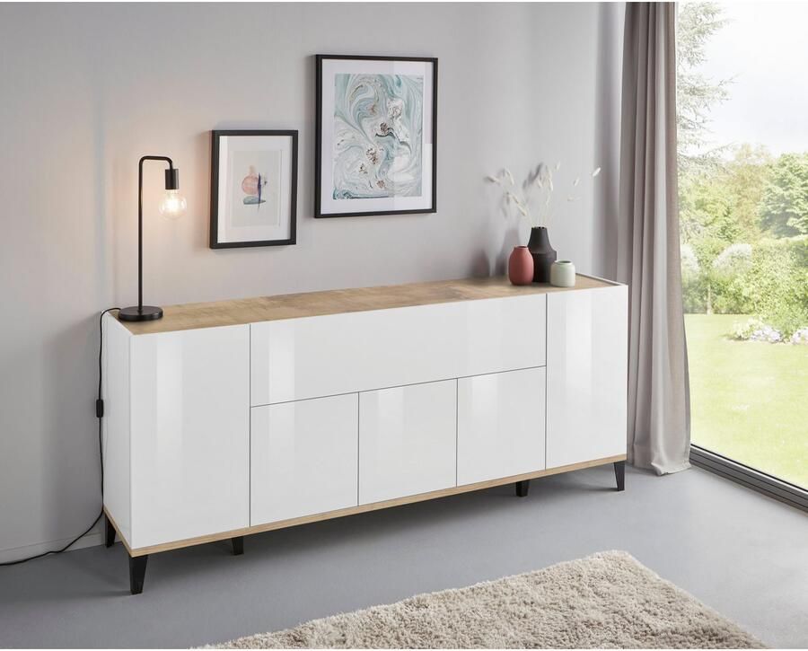 INOSIGN Dressoir SUNRISE Dressoir met 5 deuren en 1 klepdeur breedte 200 cm