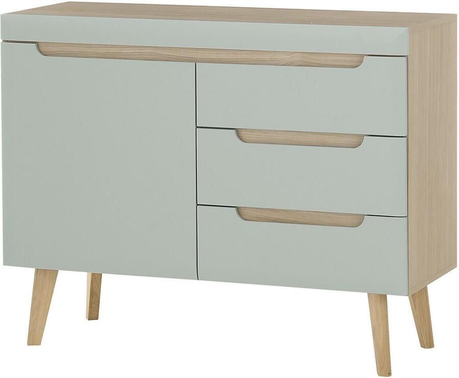 INOSIGN Dressoir Torge dressoir commode ladekast afgeschuinde poten drie kleuren scandi design 107 cm breed (1 stuk)