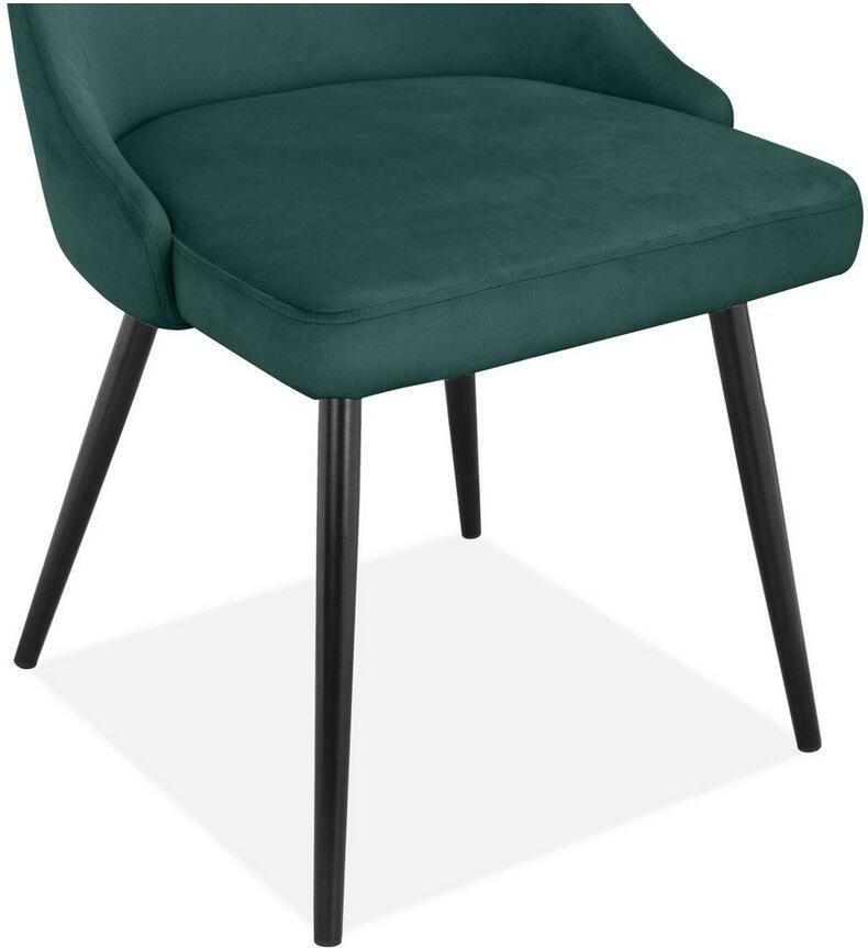 INOSIGN Eethoek Danny-Malio Glazen tafel 100x100 cm met 4 stoelen (velours stof) frame van metaal (set 5-delig)