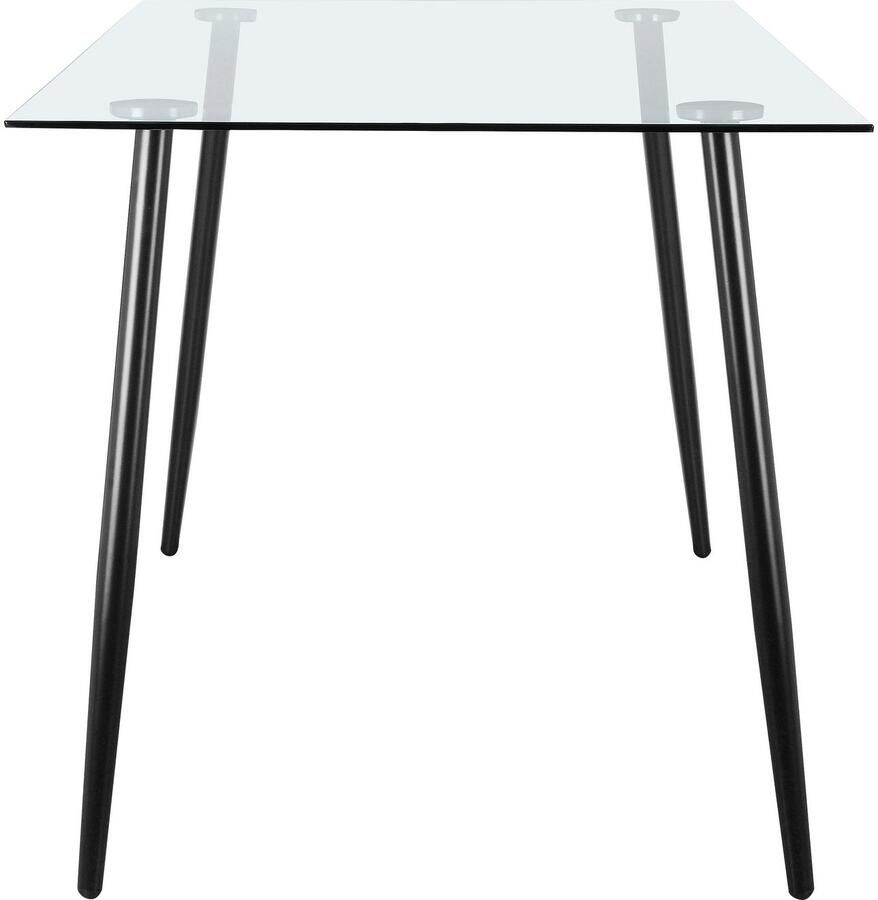 INOSIGN Eethoek Darcel Danny glazen tafel Sledestoel eetkamerstoel tafel met vaste plaat (set 5-delig)