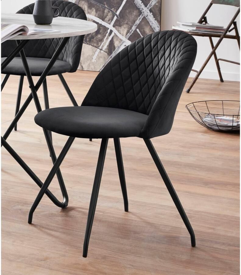 INOSIGN Eethoek Emmajonas moderne ronde tafel in marmerlook (set 5-delig)