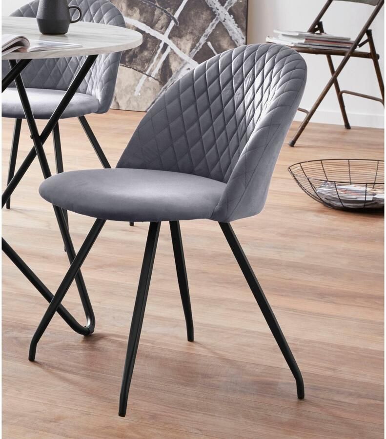 INOSIGN Eethoek Emmajonas moderne ronde tafel in marmerlook (set 5-delig)