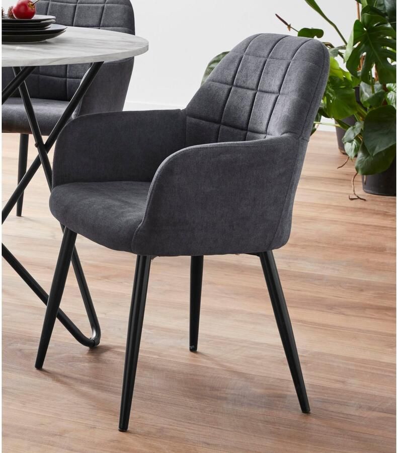 INOSIGN Eethoek JonasMara ronde tafel in marmerlook (set 5-delig)