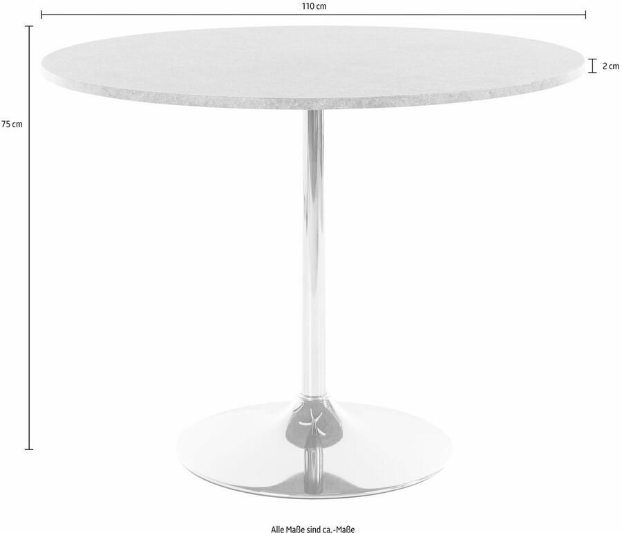 INOSIGN Eethoek met ronde tafel in cementlook (set 5-delig)