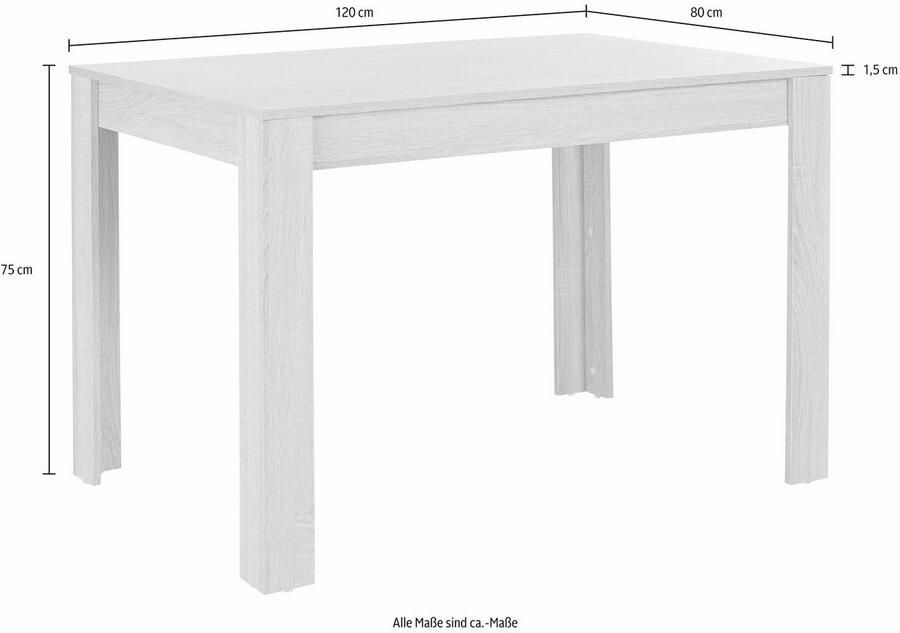 INOSIGN Eethoek Lynn + Brooke met tafel in ongeschaafd-eikenkleur breedte 120 cm (set 5-delig)