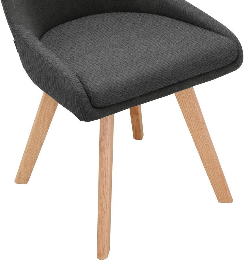 INOSIGN Eetkamerstoel Dilla TOPSELLER! in sets van 1 en 2 bekleding van geweven stof zithoogte 48 cm keukenstoel