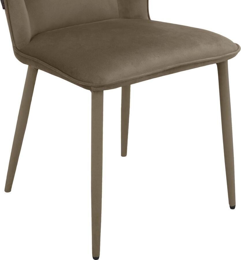 INOSIGN Eetkamerstoel Koa van veloursstof met zacht verdikte zitting en rugleuning zithoogte 49 cm (2 stuks)