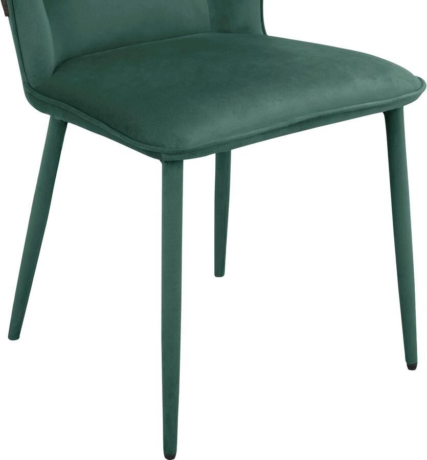 INOSIGN Eetkamerstoel Koa van veloursstof met zacht verdikte zitting en rugleuning zithoogte 49 cm (2 stuks)