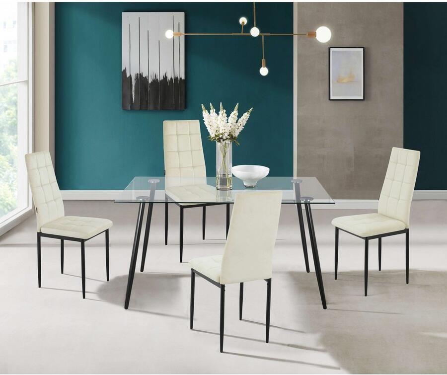 INOSIGN Eetkamerstoel Moana Met quilten (set 4 stuks)