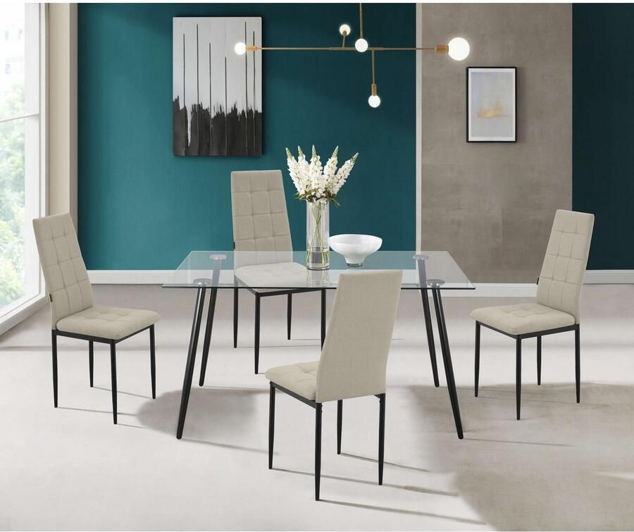 INOSIGN Eetkamerstoel Moana Met quilten (set 4 stuks)